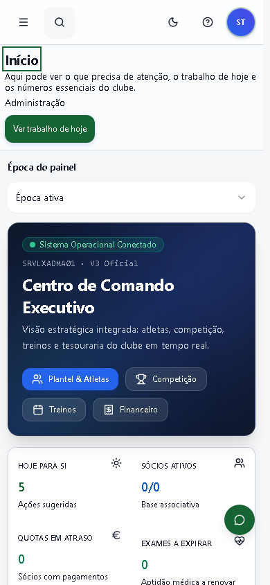 Painel em telemóvel no GFutFree.pt — demonstração local de 25 de outubro de 2026